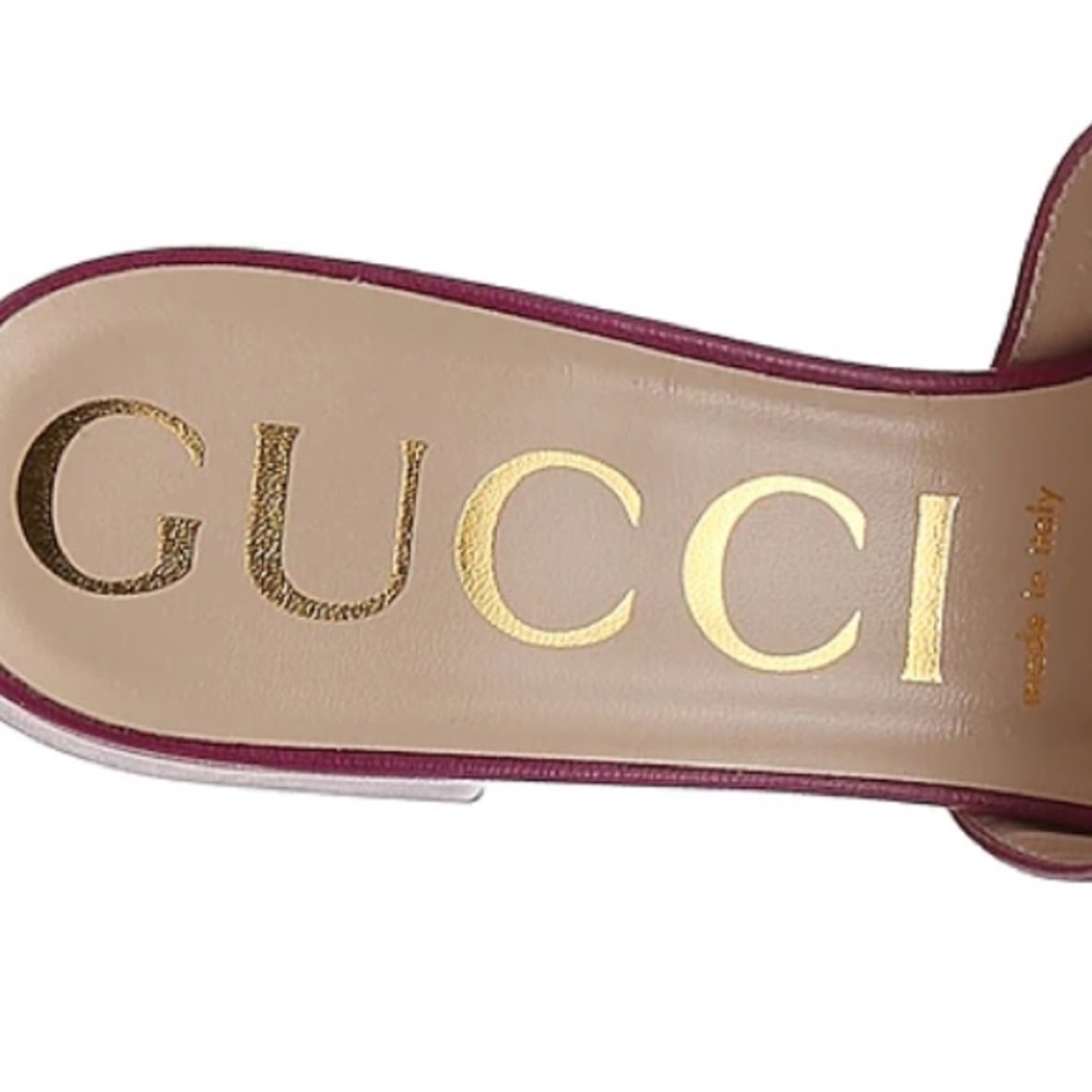 Authentic Gucci Zumi 25 Sandal In Berry With Box And Dust Bag - Picture 5 of 7